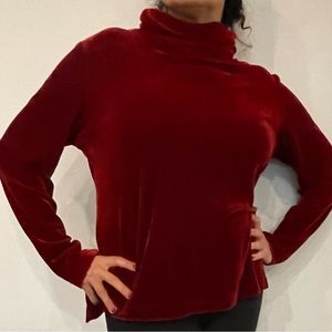 Snoskins red plush velvet turtleneck. Great condition